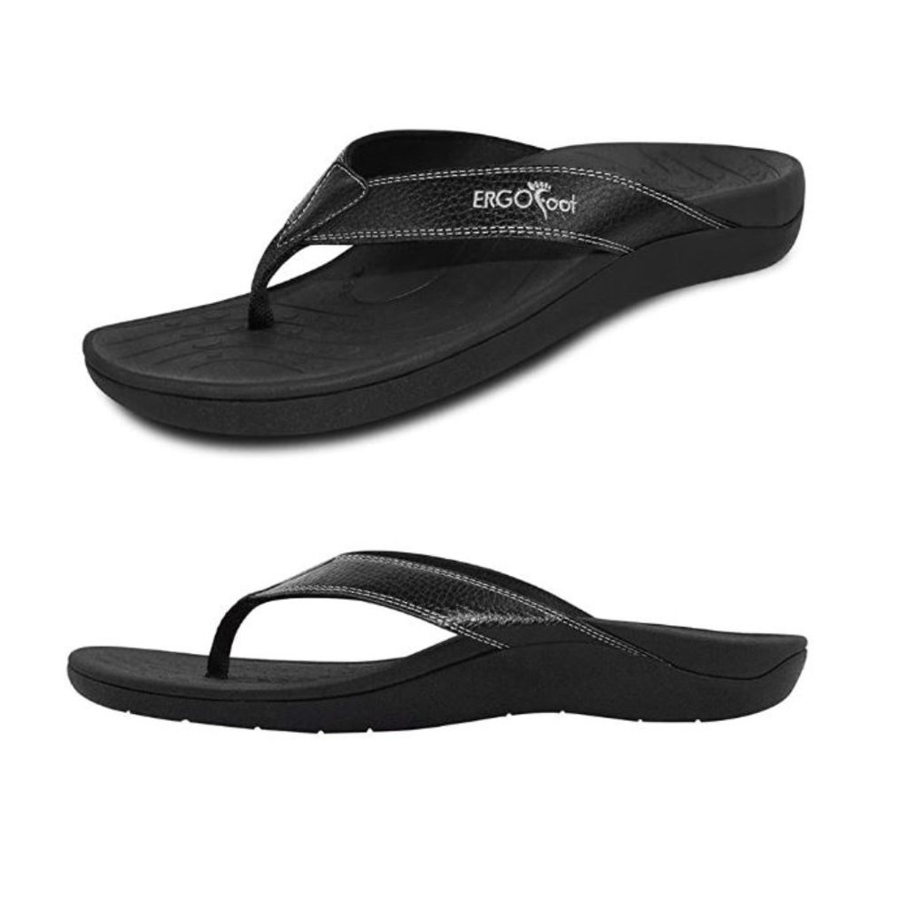 Beach Slippers by ERGOfoot (Orthotic Flip Flops) - Mens Size 12